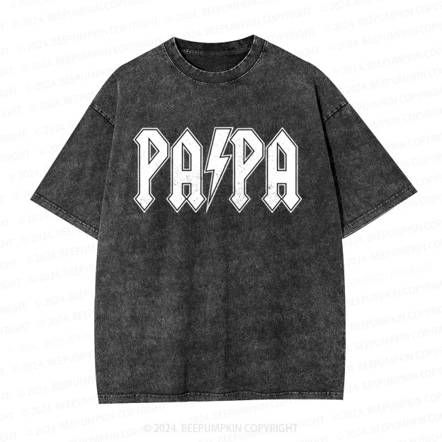 Men's Papa Superhero Cool Handsome Dad Washed T-Shirts 