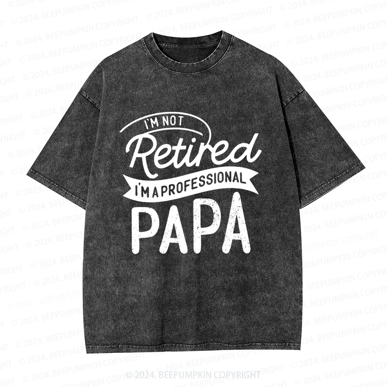  I'm Not Retired I'm Professional Papa Dad Washed T-Shirts 