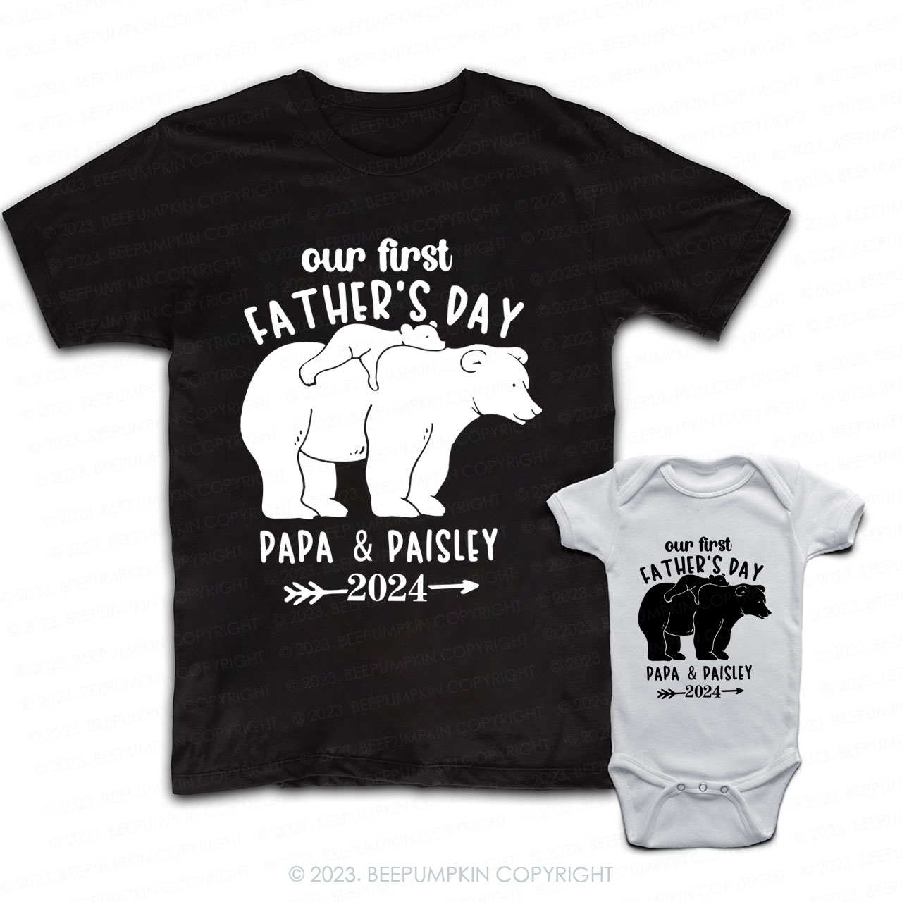 First Dad and me Gift-Dad Bear With Baby Bear Shirts