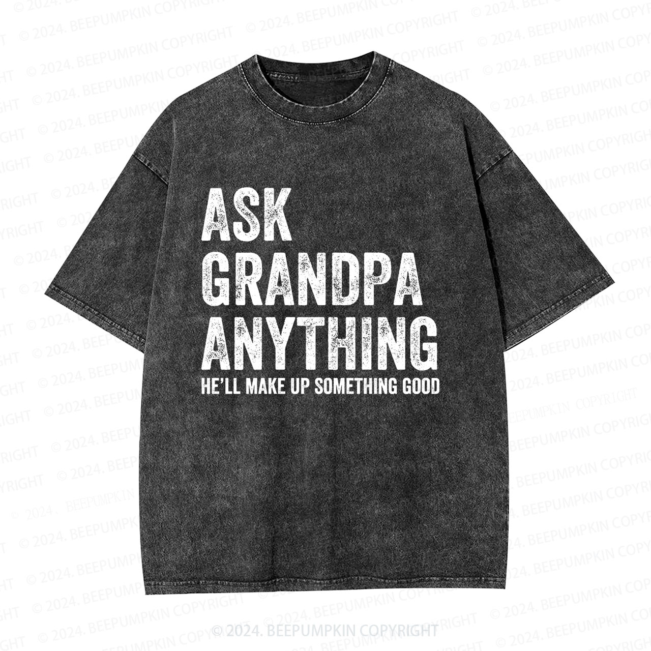 Vintage Ask Grandpa Anything Grandparents Washed T-Shirts 