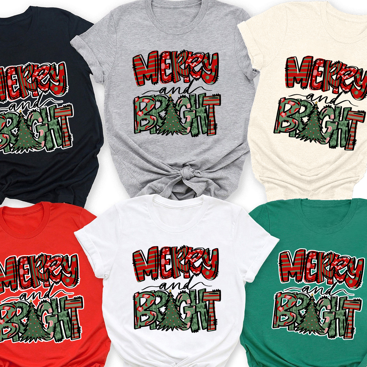 Merry Bright Christmas Family Matching Shirt