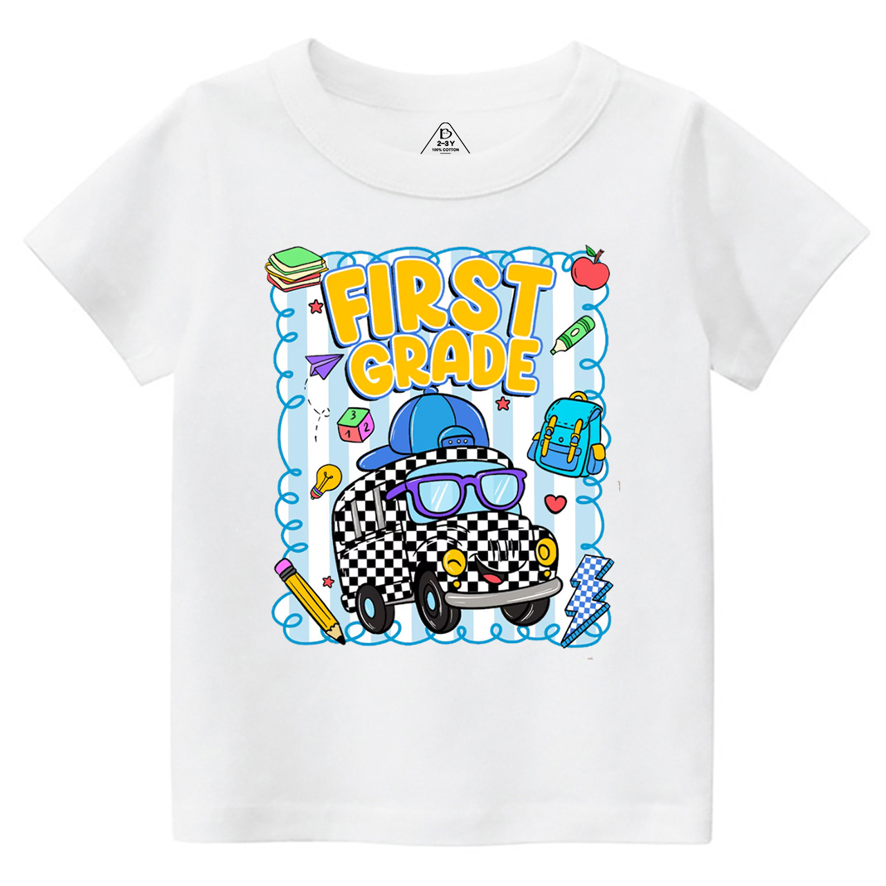 Personalized Toot Toot School Bus Toddler&Kid's Tees Beepumpkin 