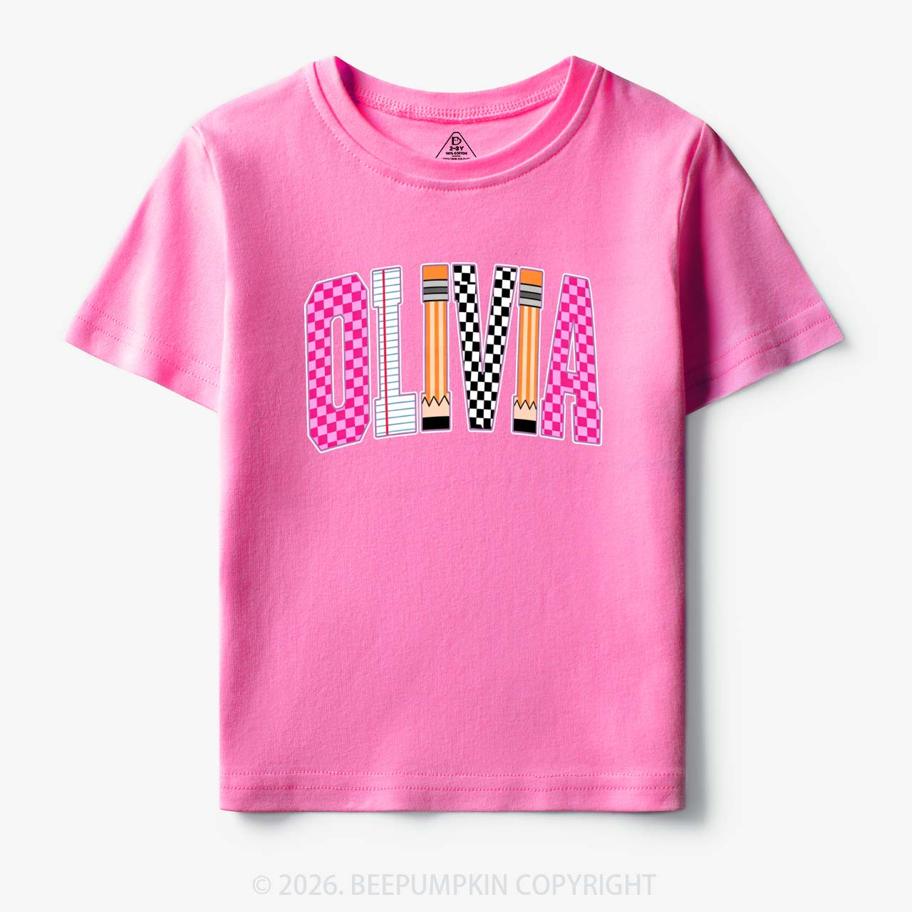 Personalized Name Retro School Preppy Toddler&Kid's Tees