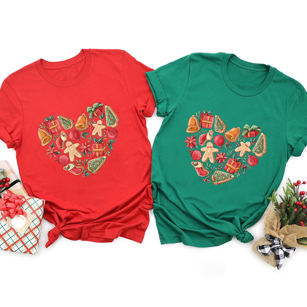 Christmas Cookie Heart Family Matching Shirt