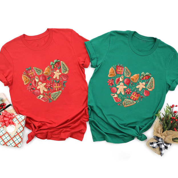 Christmas Cookie Heart Family Matching Shirt