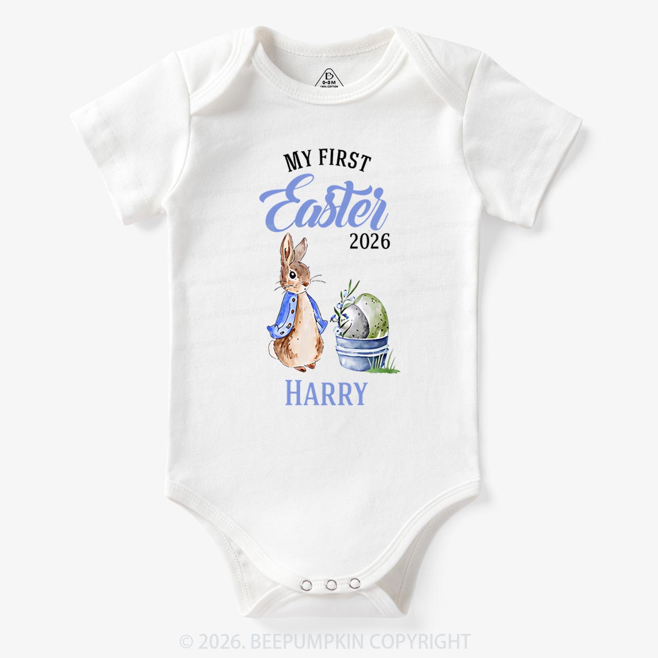 Personalized Little Bunny’s First Easter Baby Bodysuit