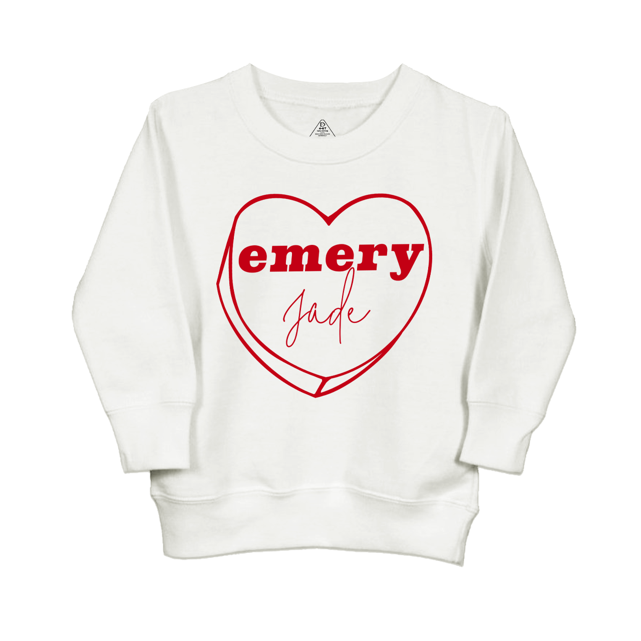 Personalized Valentine Graphic Heart Kids Sweatshirt