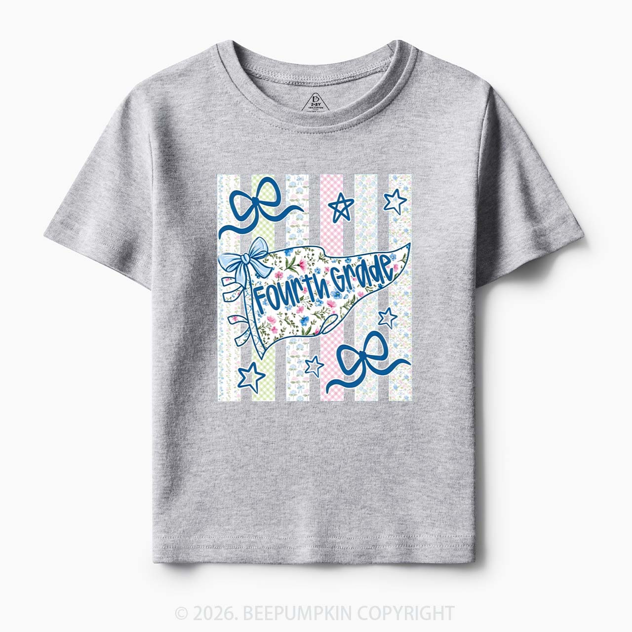 Retro Striped Floral Pennant Flag Back To School Toddler&Kid's Tees