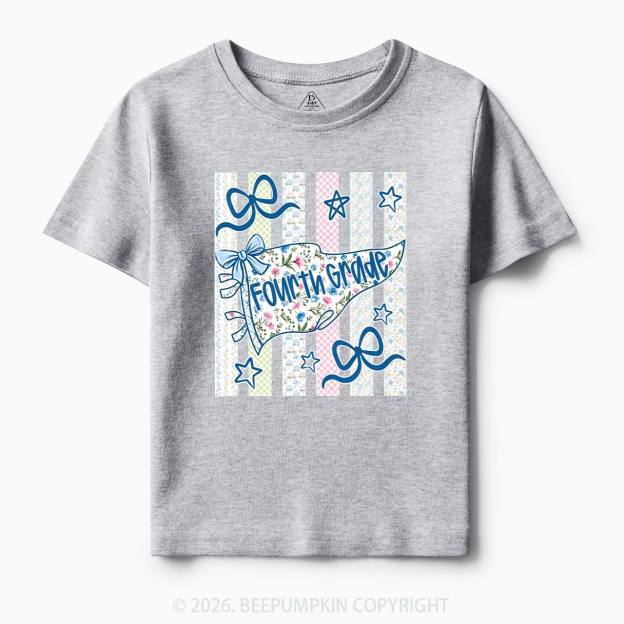 Retro Striped Floral Pennant Flag Back To School Toddler&Kid's Tees