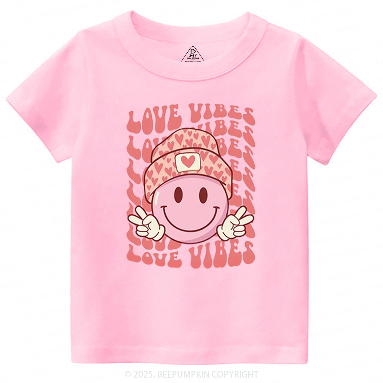 Love Vibes Valentines Day Toddler&Kids Tees Beepumpkin