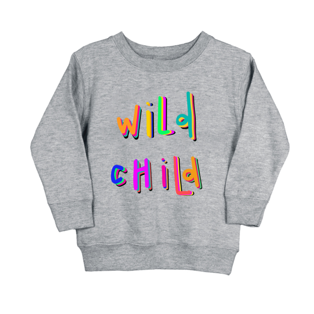 Wild Child Colorful Font Kids Sweatshirt
