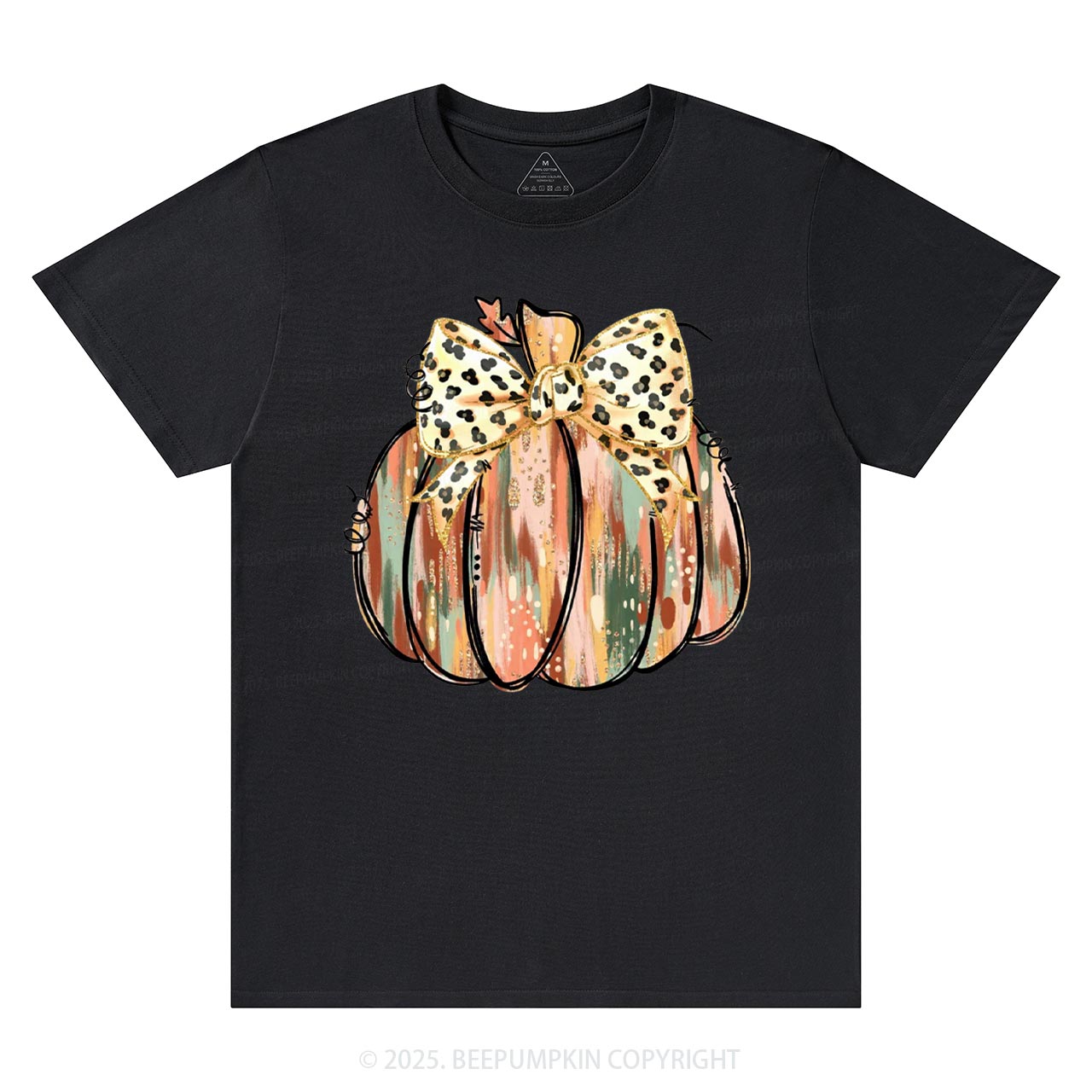 Colorful Coquette Gold Glitter Pumpkin T-Shirts Beepumpkin