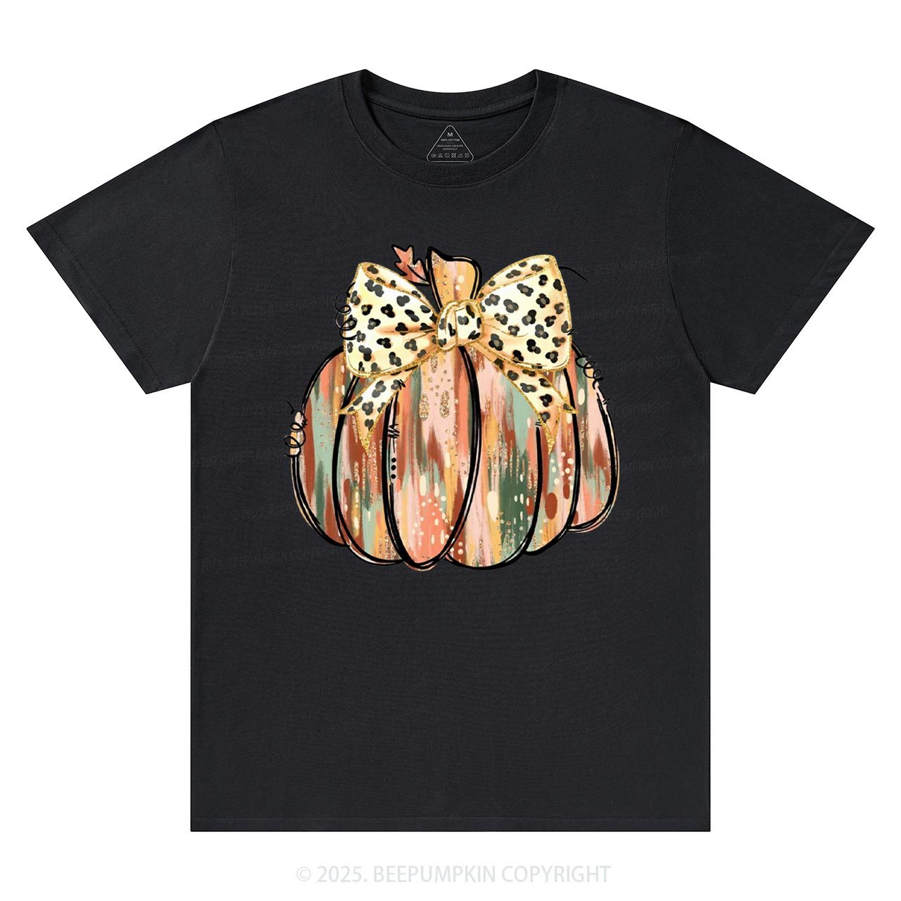 Colorful Coquette Gold Glitter Pumpkin T-Shirts Beepumpkin