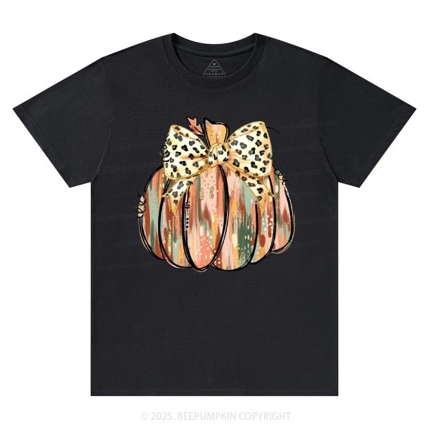 Colorful Coquette Gold Glitter Pumpkin T-Shirts Beepumpkin