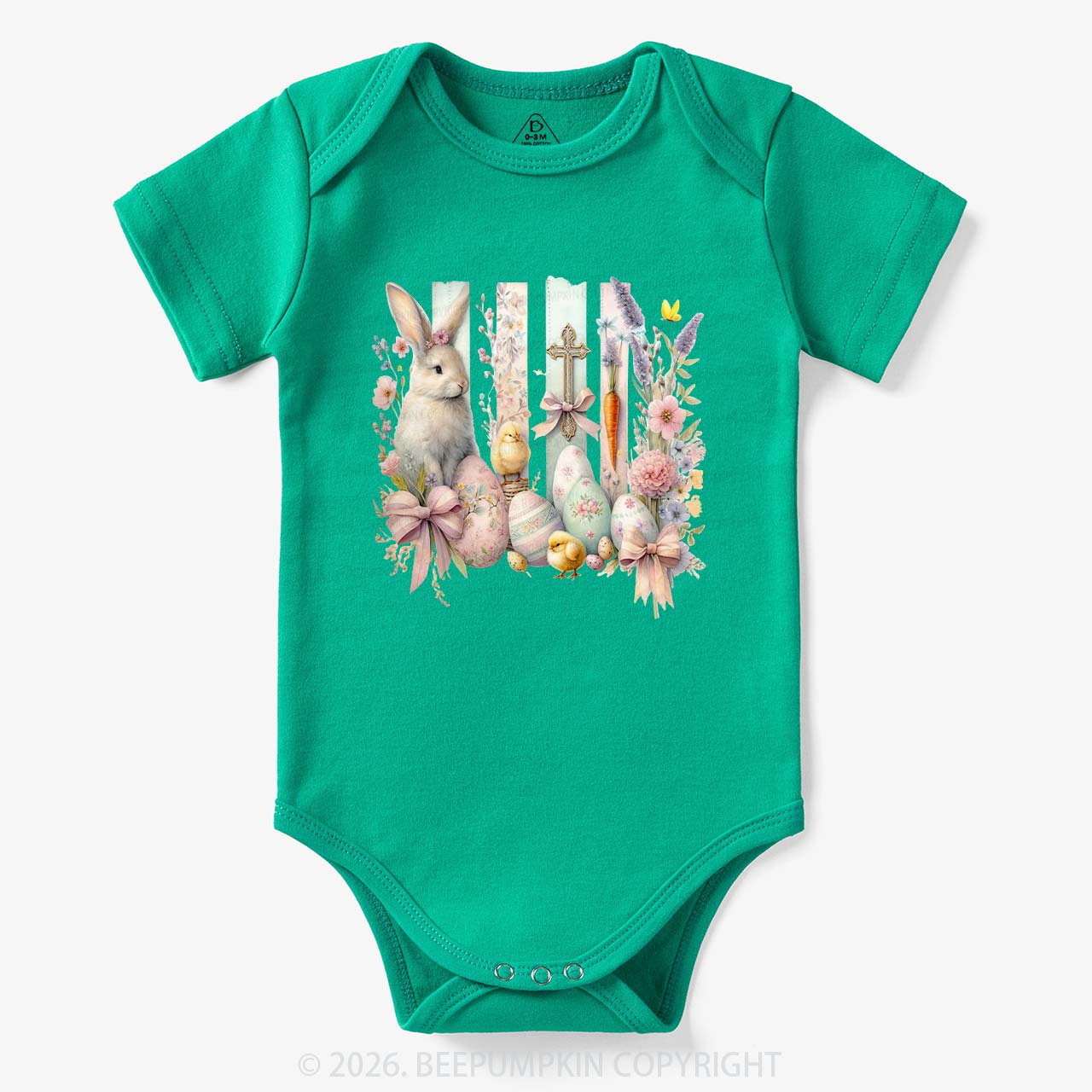 Springtime Faith Bunny Baby Bodysuit