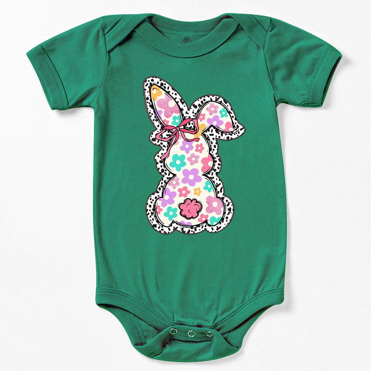 Retro Floral Easter Bunny Bodysuit Beepumpkin