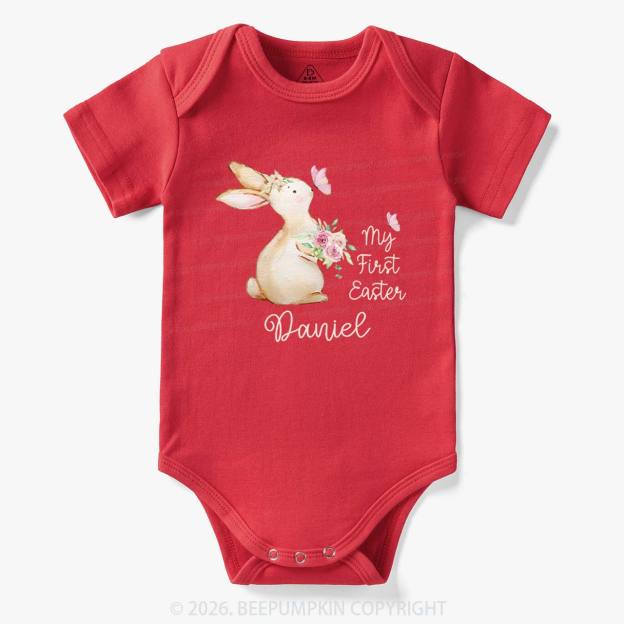 Personalized My First Easter Butterfly Kiss Bunny Baby Bodysuit