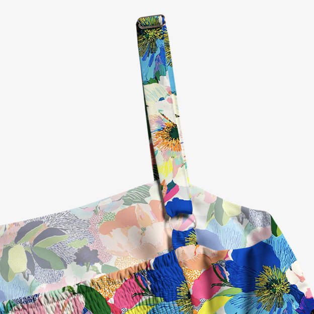 Colorful Abstract Floral All-Over Print Women’s Voile Cami Dress