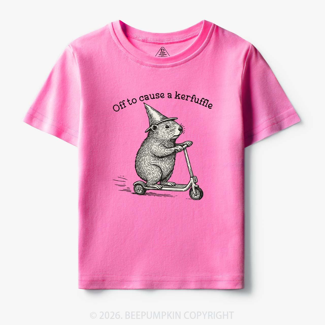 Off To Cause A Kerfuffle Groundhog Scooter Toddler&Kid's Tees