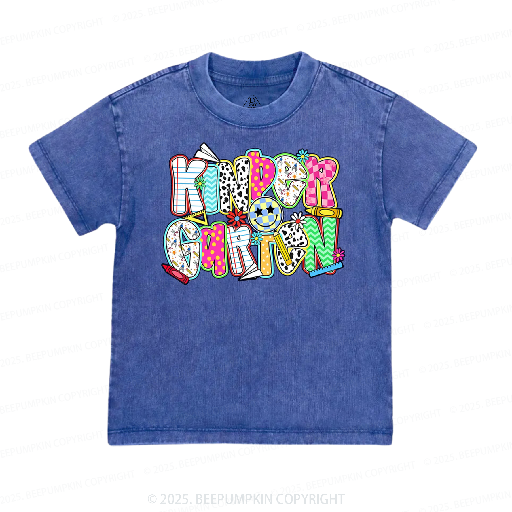 Personalized Colorful Grade Toddler&Kids Washed Tees