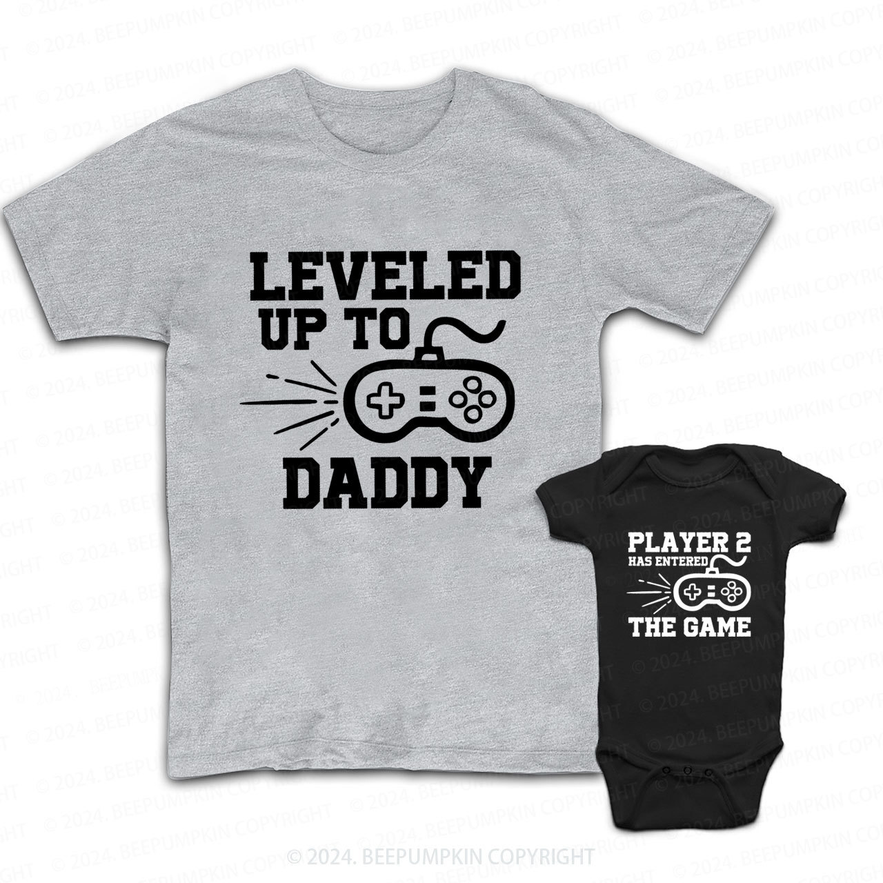 Leveled Up To Daddy Player Daddy And Me Matching Shirt