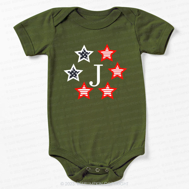 Monogrammed Embroidered Stars Bodysuit For Baby 