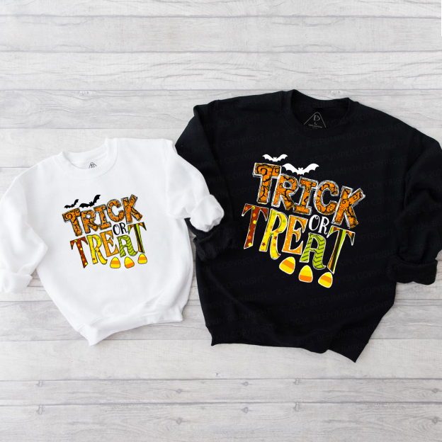 Trick Or Treat Funny Halloween Family Matching Sweatshirt