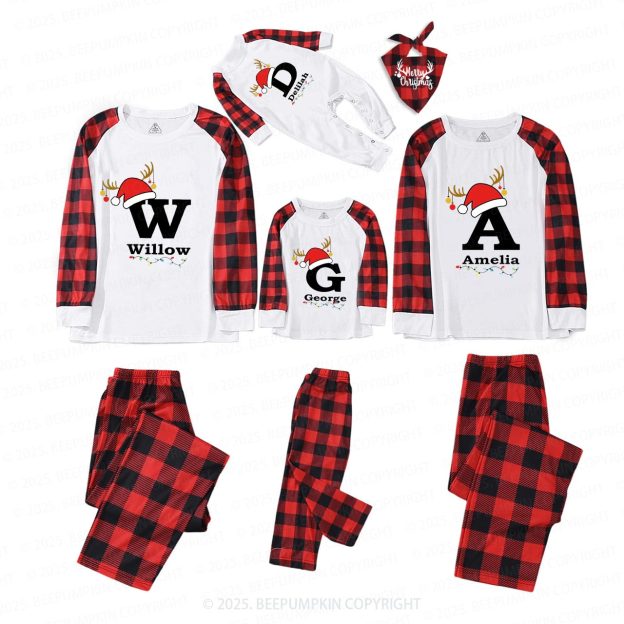 Personalized Christmas Alphabet Family Matching Pajamas