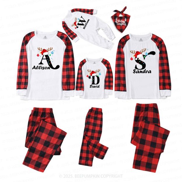 Personalized Merry Christmas Bells Name Family Matching Pajamas