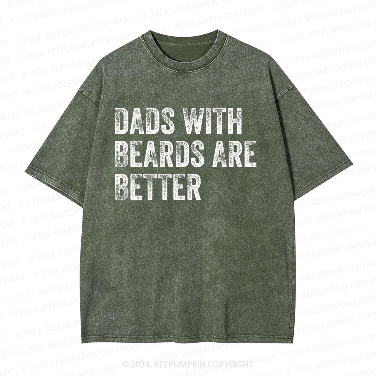 Dads With Beards Are Better Dad Washed T-Shirts Dad Washed T-Shirts 