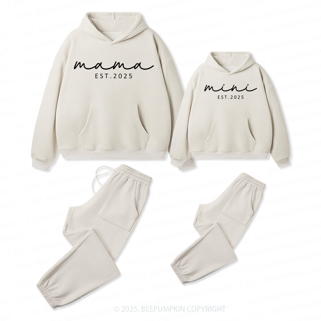 Personalized Mama Dad Mini - Est. Family Matching Hoodie Set