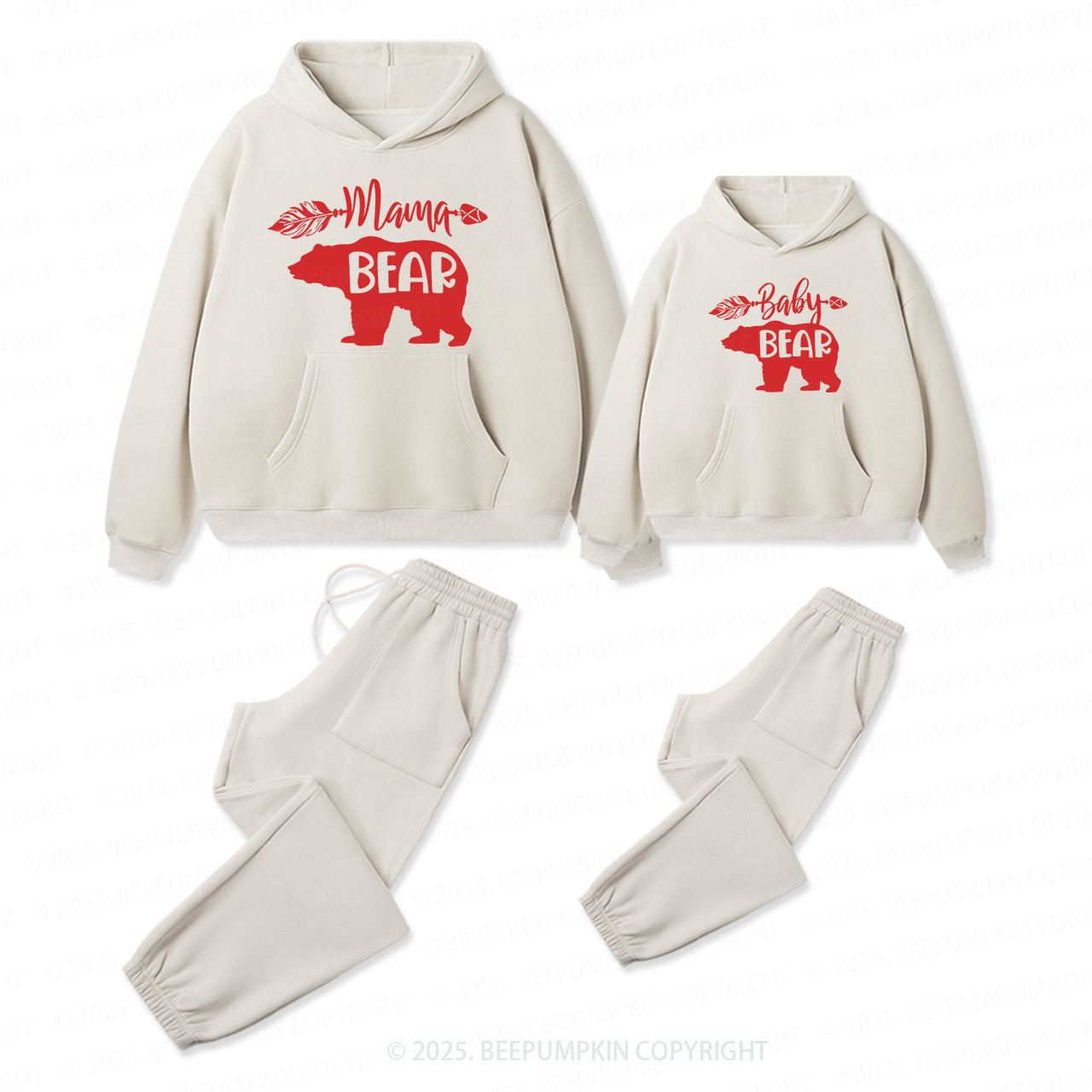 Personalized Bear Family Matching Hoodie Set