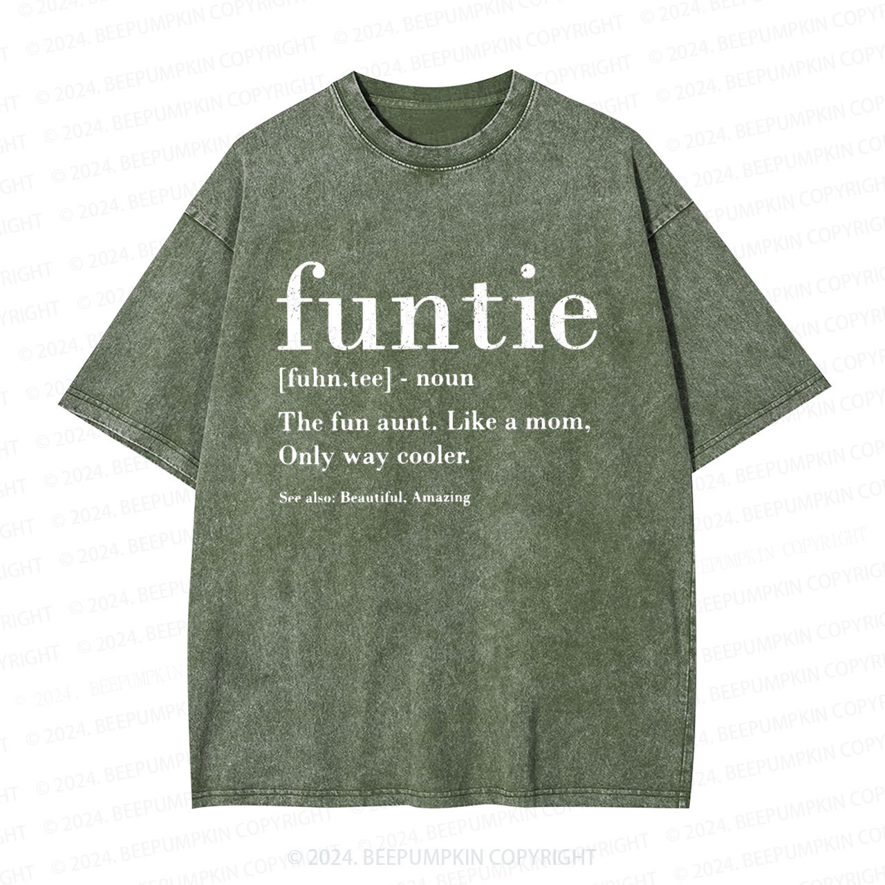 Funtie Definition Aunt Washed T-Shirts 