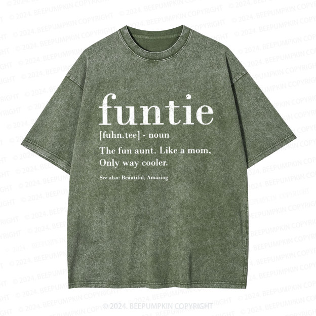 Funtie Definition Aunt Washed T-Shirts 