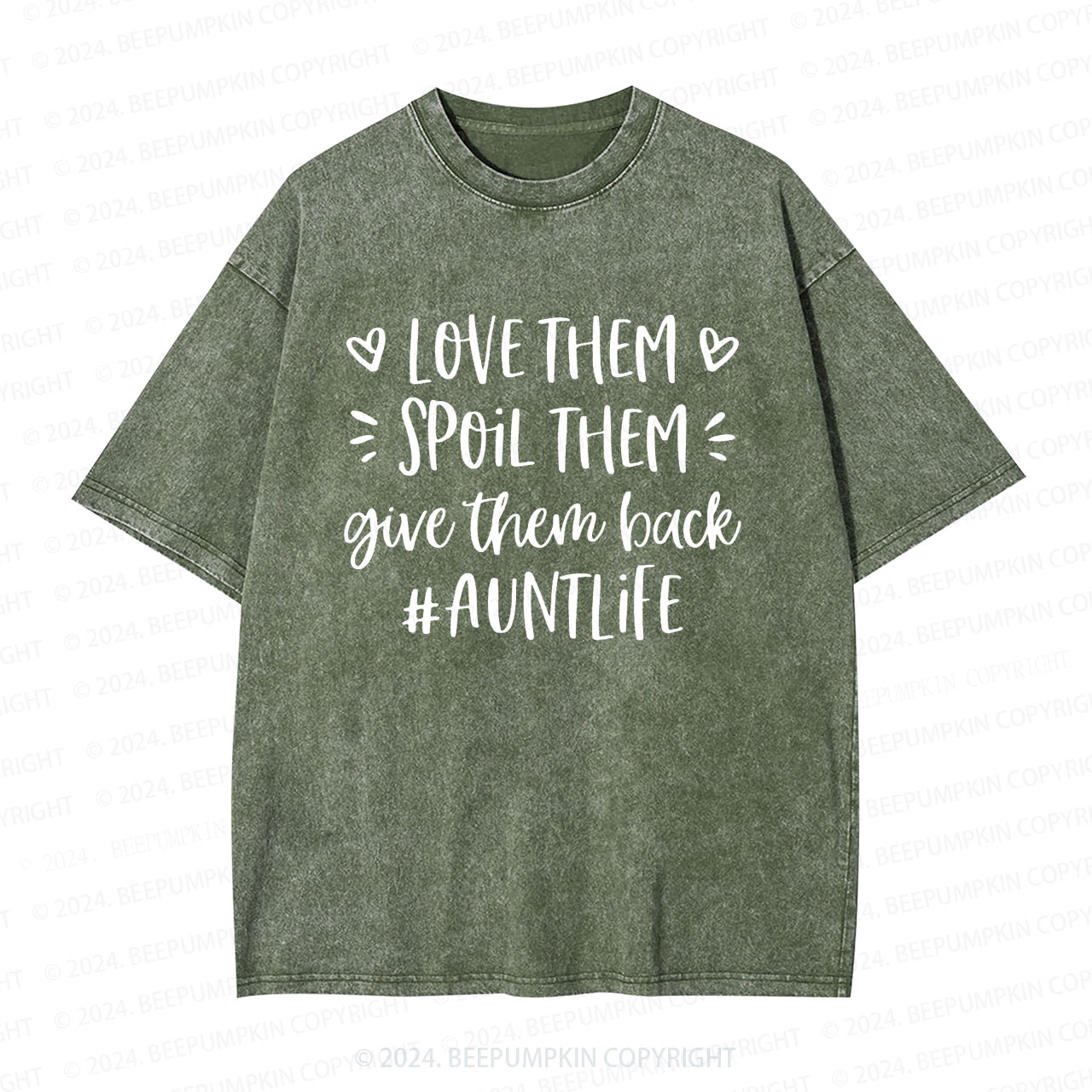 Love Them Spoil Them Give Them Back Aunt Washed T-Shirts 