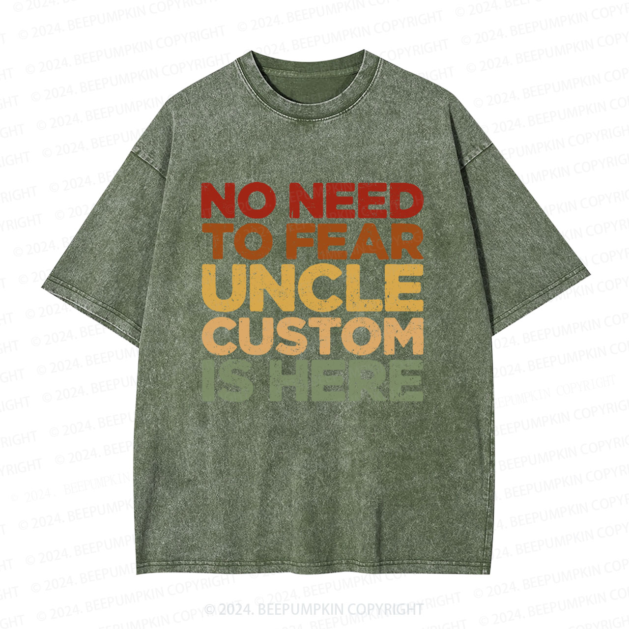 Personalized No Need To Fear Uncle Washed T-Shirts 