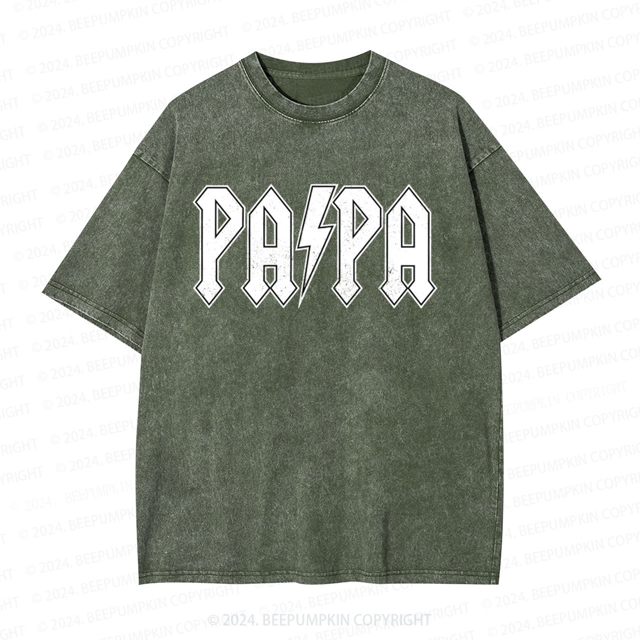 Men's Papa Superhero Cool Handsome Dad Washed T-Shirts 