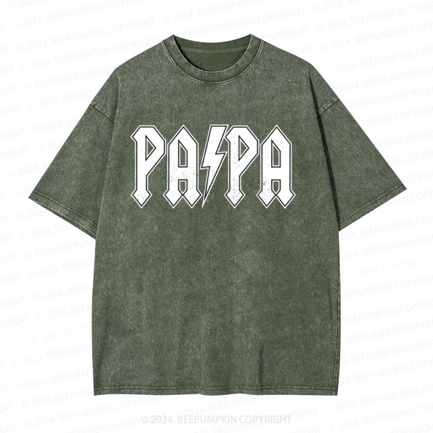 Men's Papa Superhero Cool Handsome Dad Washed T-Shirts 