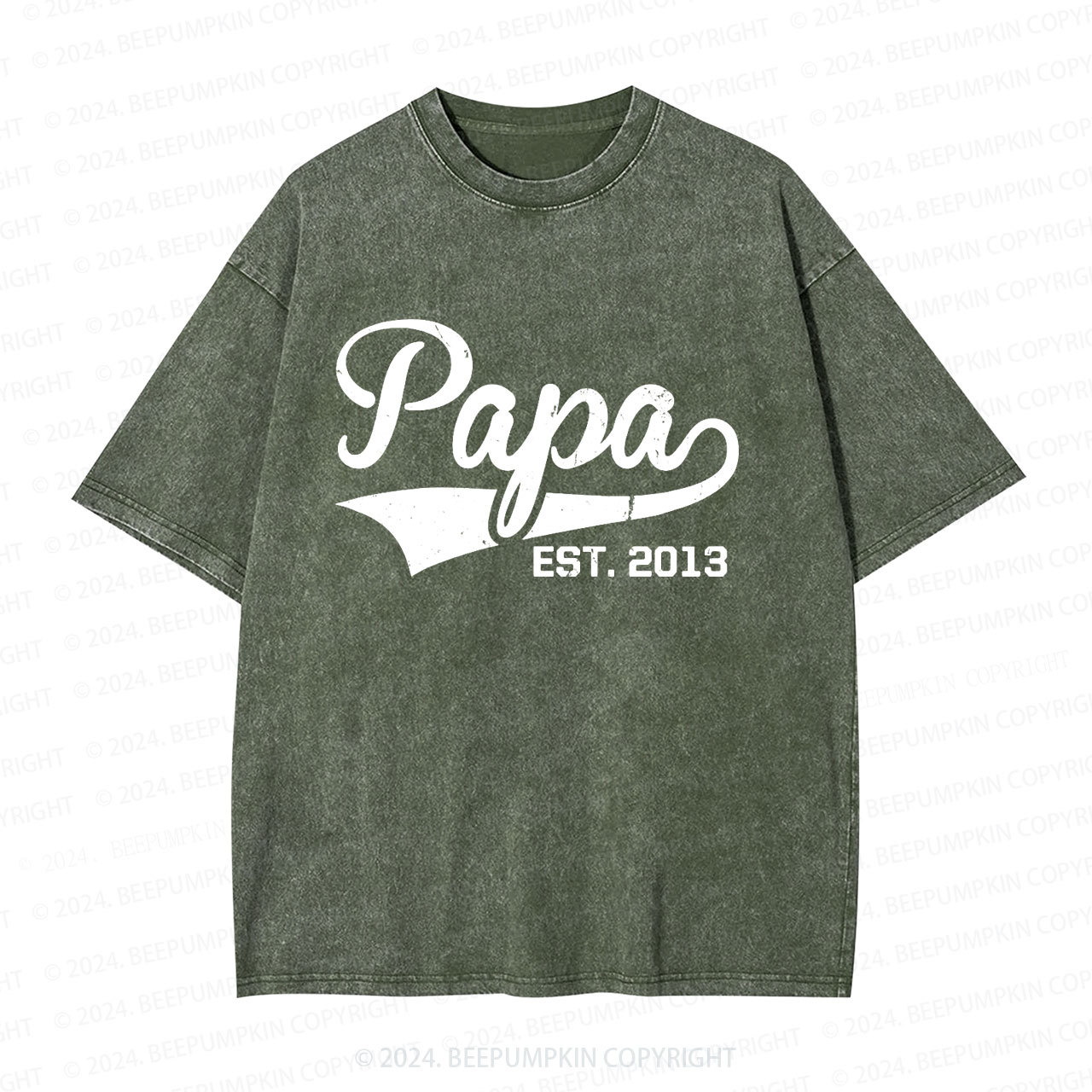 Custom Papa Gift Dad Washed T-Shirts 