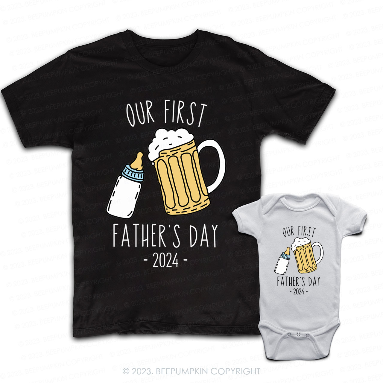Personalized Funny Our First Dad and me Shirts