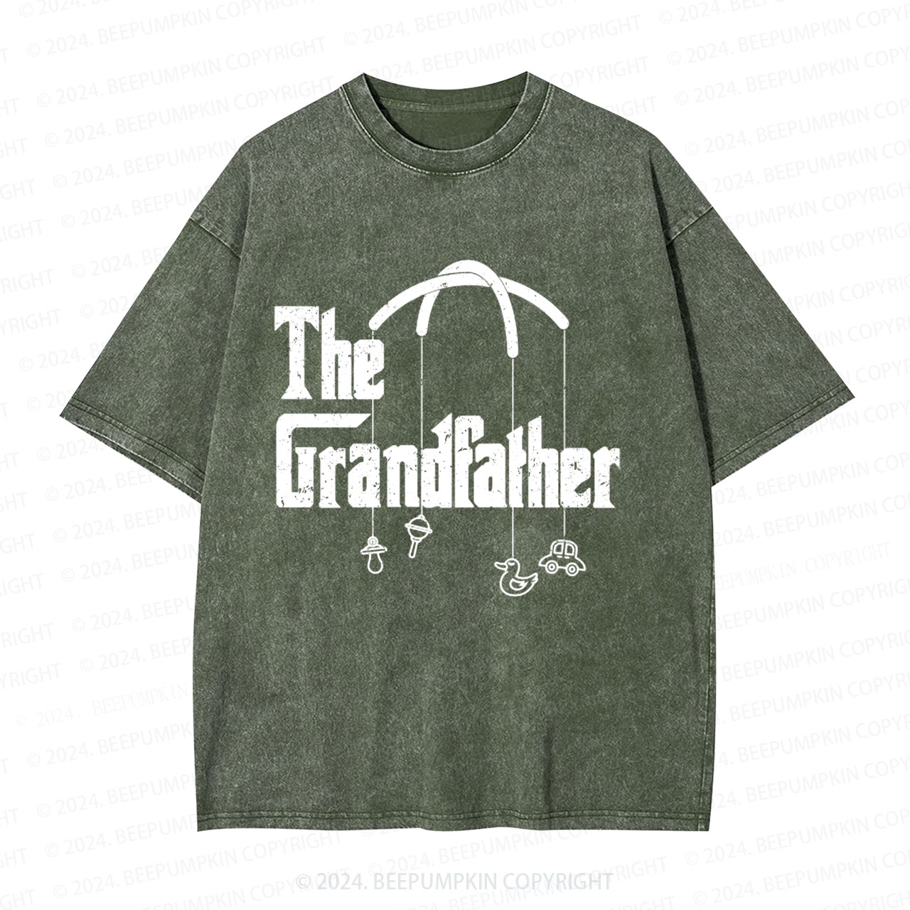The Grandfather Gift Grandparents Washed T-Shirts 