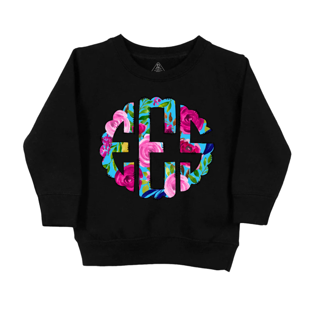 Personalized Floral Name Kids Sweatshirt