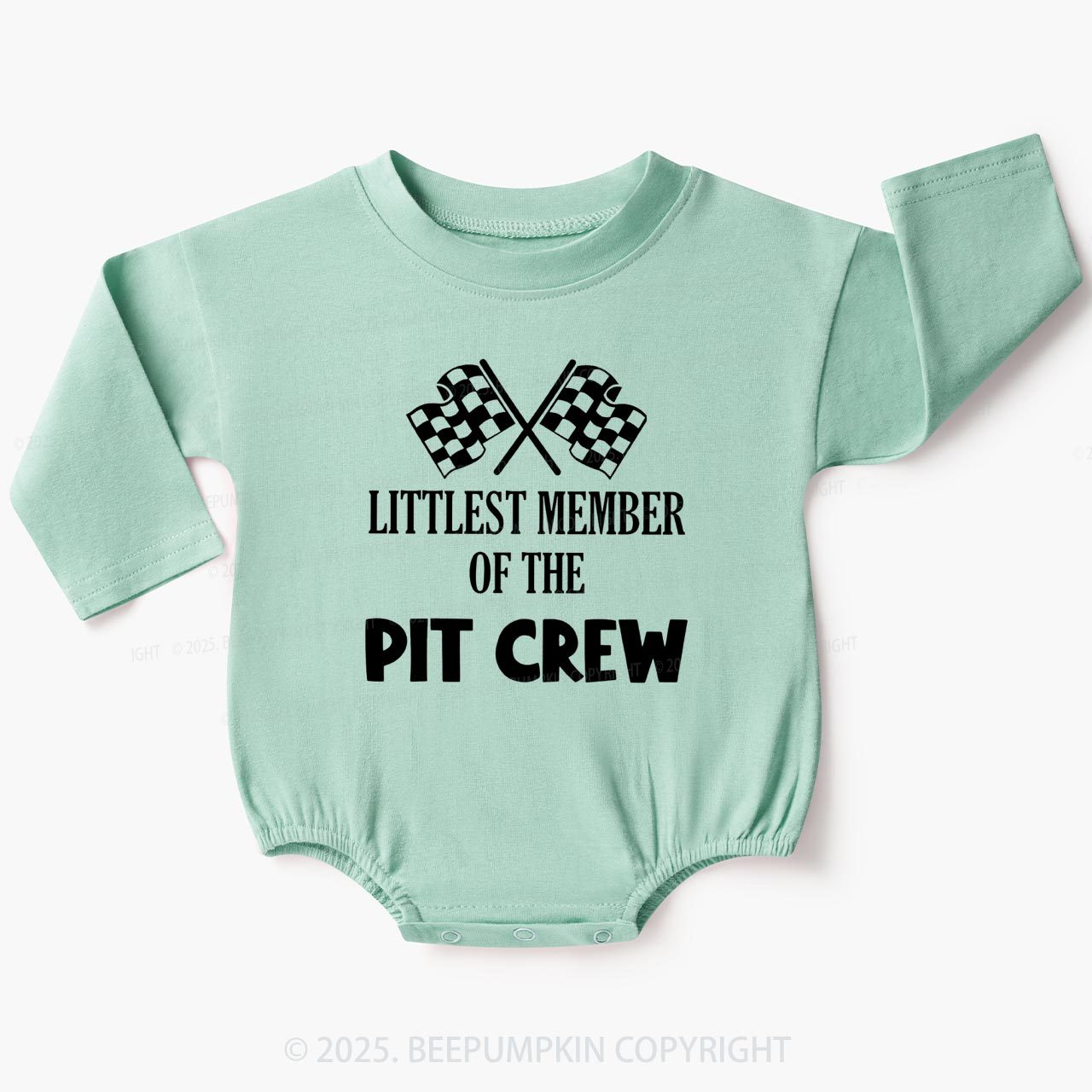 Littlest Member Of The Pit Crew Baby Bubble Romper Beepumpkin