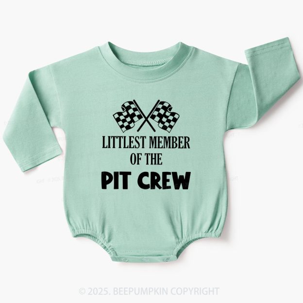 Littlest Member Of The Pit Crew Baby Bubble Romper Beepumpkin