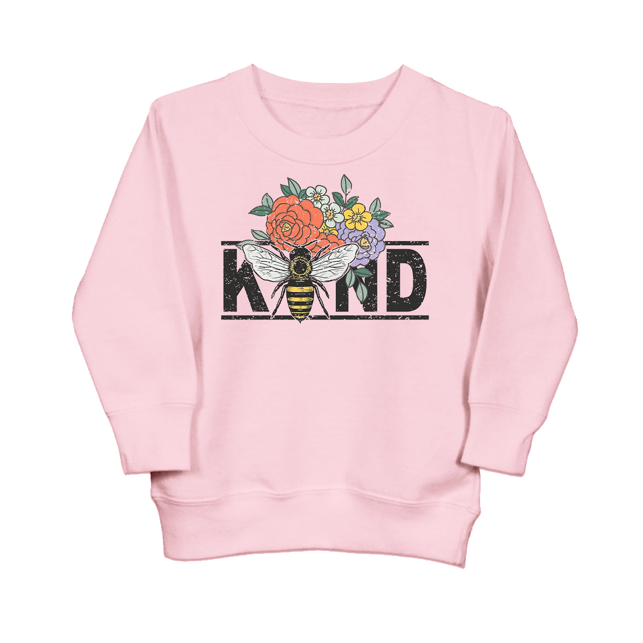 Bee Kind Vintage Flowers Kids Sweatshirt