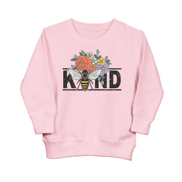 Bee Kind Vintage Flowers Kids Sweatshirt
