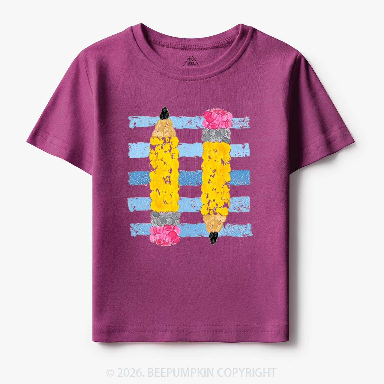 Coastal Pencil Stripes Back To School Toddler&Kids Shirts