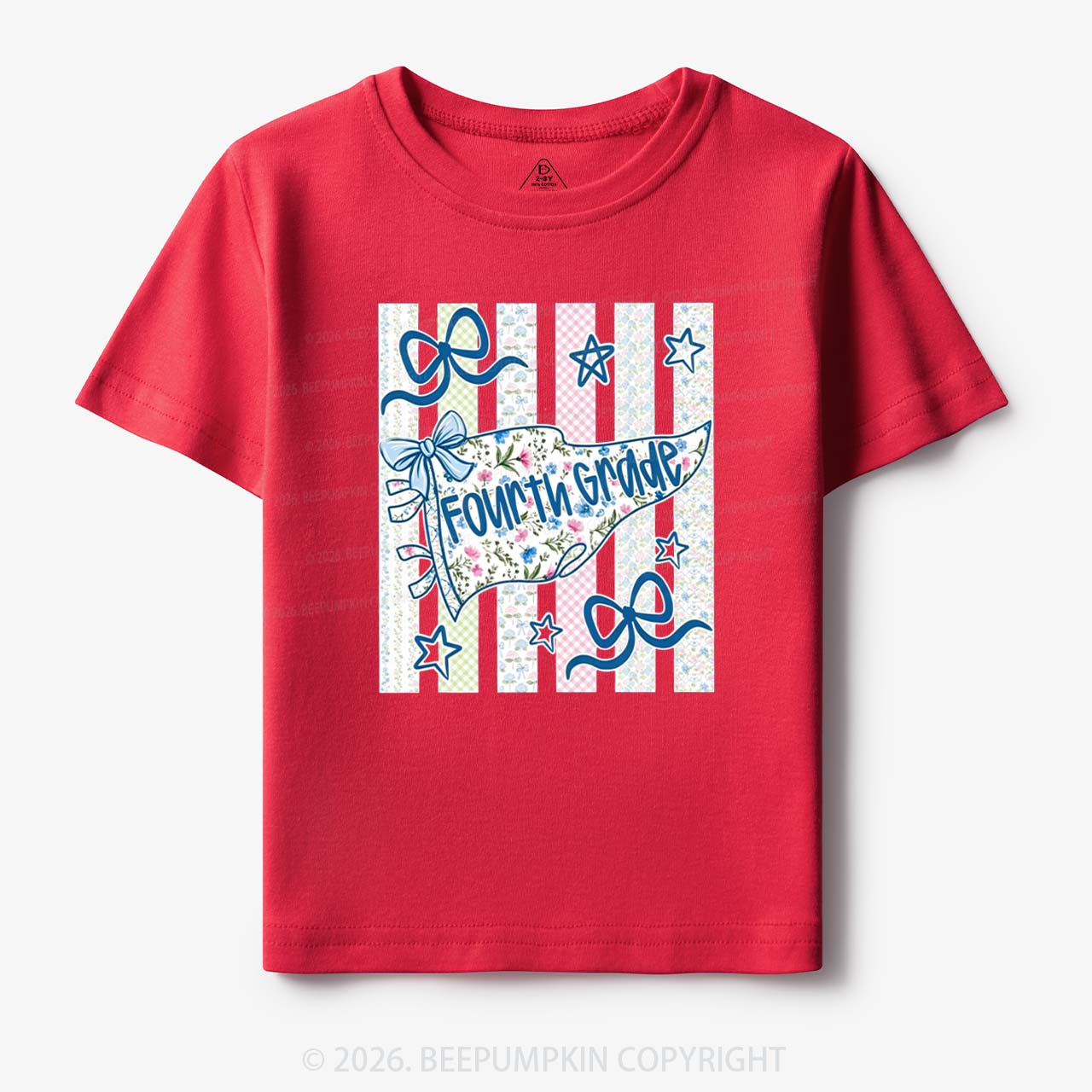 Retro Striped Floral Pennant Flag Back To School Toddler&Kid's Tees