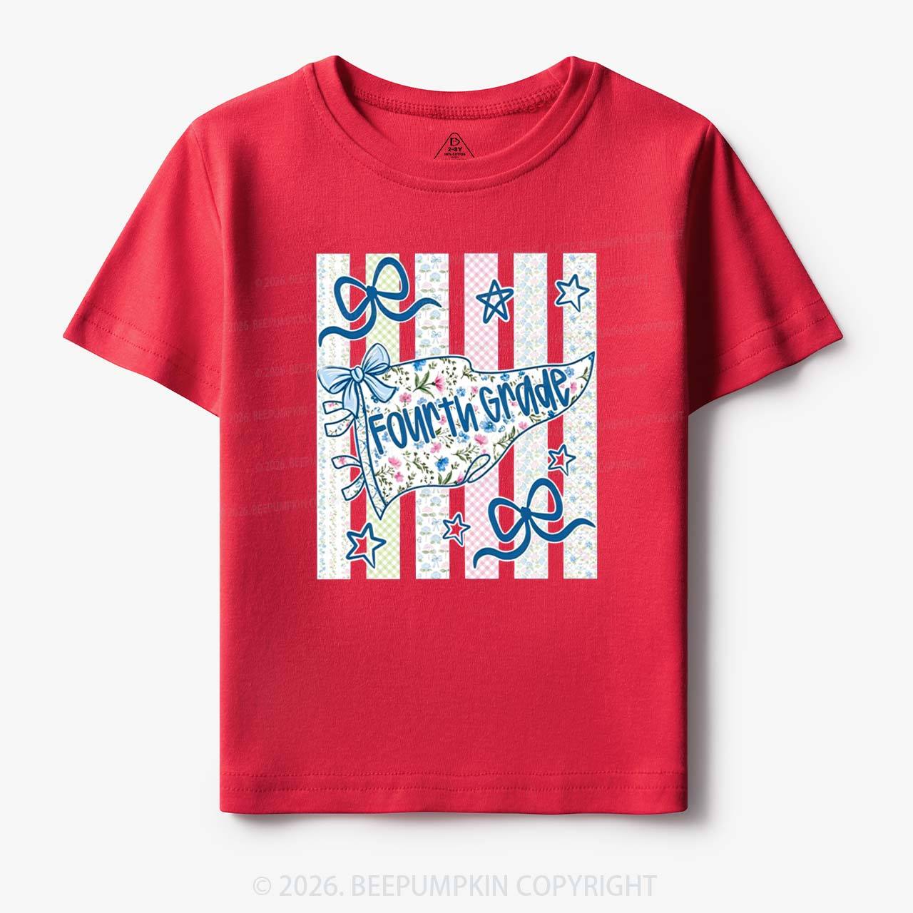 Retro Striped Floral Pennant Flag Back To School Toddler&Kid's Tees
