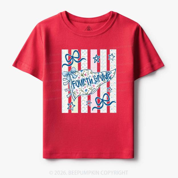 Retro Striped Floral Pennant Flag Back To School Toddler&Kid's Tees